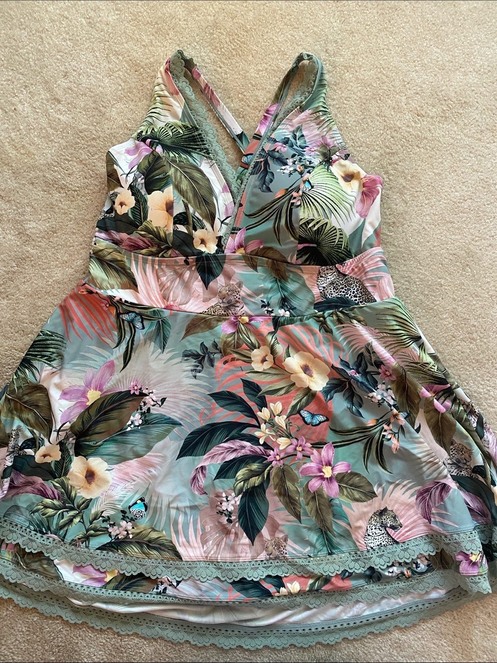 Torrid size 2 skirted one piece swimsuit